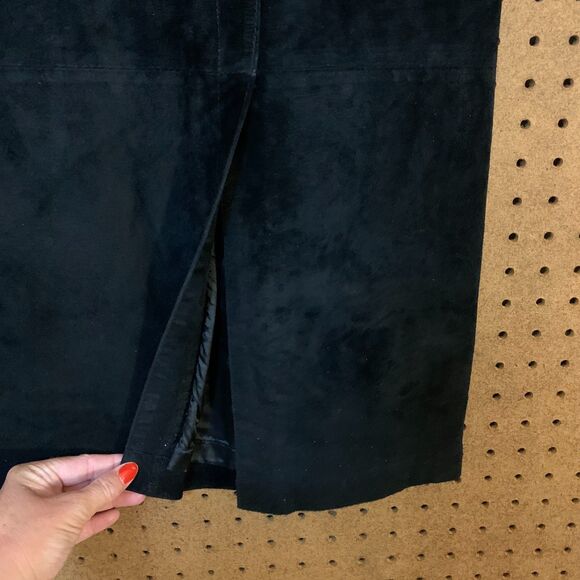 Vintage Black Suede Maxi Skirt Evan Davies 6p Goth Whimsygoth Grunge Full Length - Picture 3 of 5